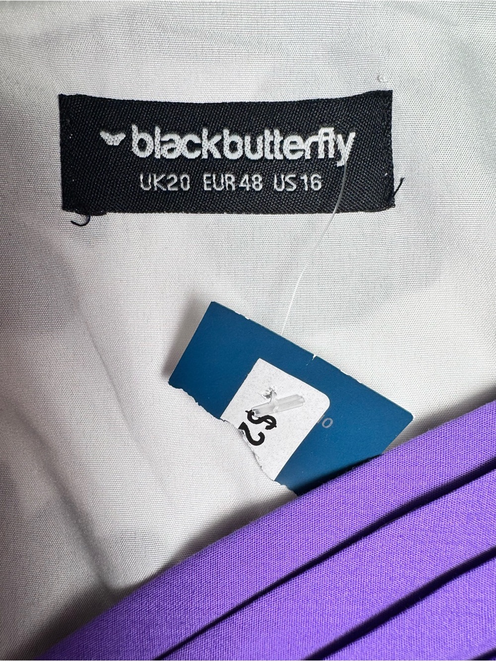 Blackbutterfly Vintage-Inspired Purple and Black Floral Fit & Flare Pinup Dress - Picture 9 of 9